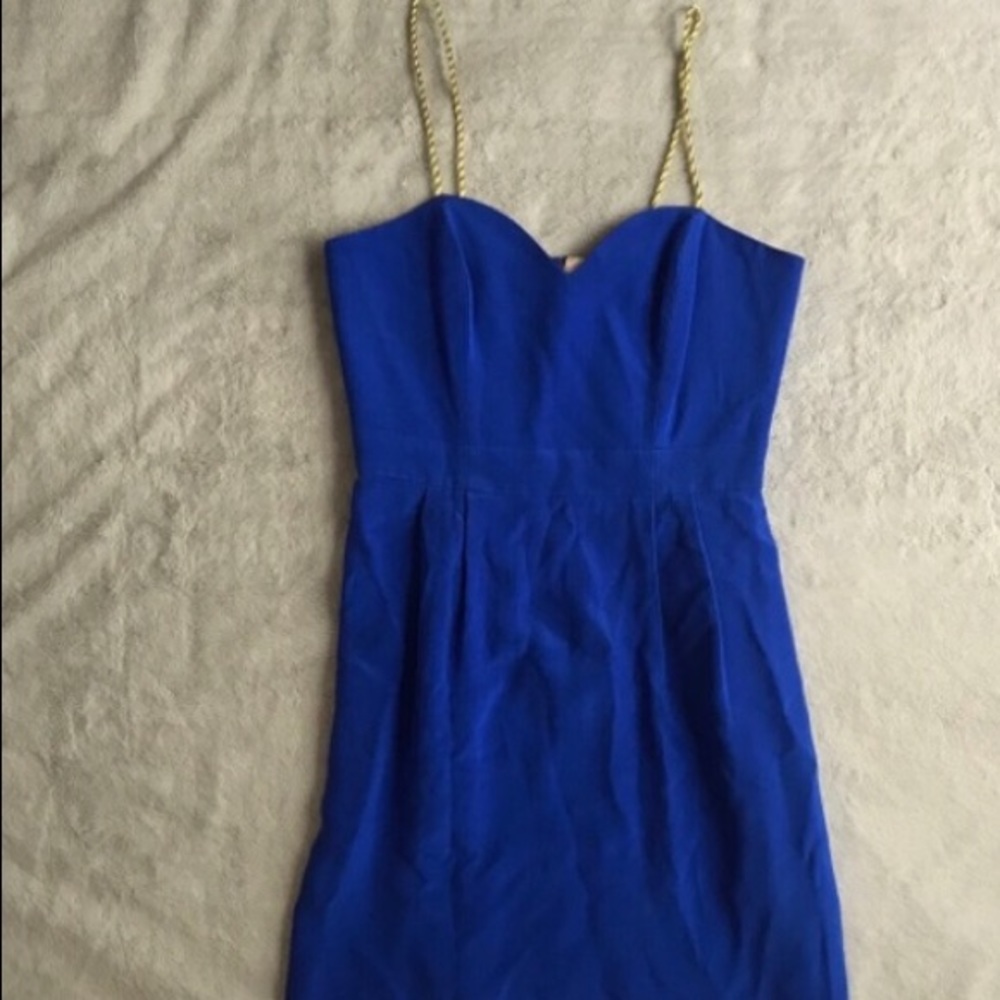 Naven Heartthrob Cocktail Dress Vegas Blue Gold